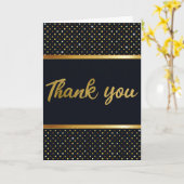 De elegante Gouden en Zwarte Verjaardag dankt u Kaart (Gele Bloem)