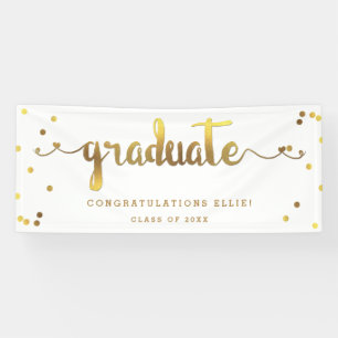 De elegante Gouden Gediplomeerde van de Confettien Spandoek