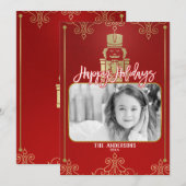 De elegante Gouden & Rode Kaart van de Foto van de (Voorkant / Achterkant)