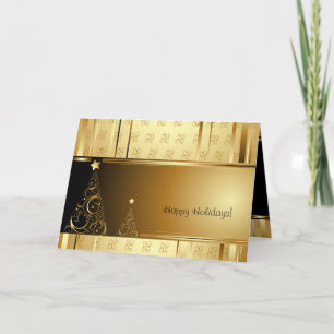 De elegante Gouden Wenskaarten van Kerstmis Feestdagen Kaart