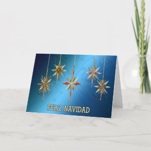 De elegante kaart van Feliz Navidad met ornamenten