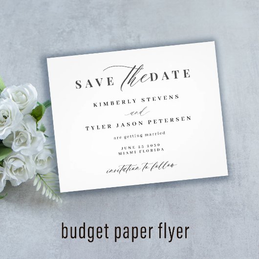 De elegante manuscriptbruiloft van de begroting be flyer