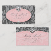 De elegante Mode Fleur DE lis Grijs Pink van Visitekaartje (Voorkant / Achterkant)