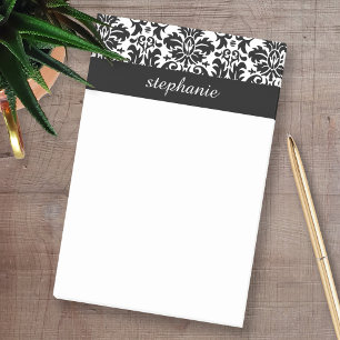 De elegante Patronen van het Damast met Zwart-wit Post-it® Notes