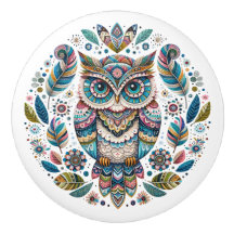 De elegante uil keramische knop