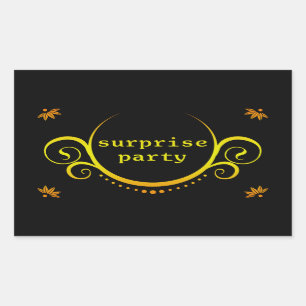 de elegante uitnodiging van de verrassingspartij rechthoekige sticker