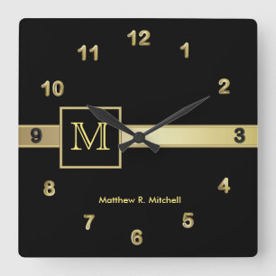 De Elegante Uitvoerende macht van het monogram Vierkante Klok
