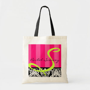 De elegante Zak van het Damast & van de Streep Tote Bag