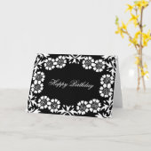 de elegante zwart-witte kaart van (Gele Bloem)