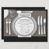 De elegante Zwarte Uitnodigingen van het Diner van (Voorkant / Achterkant)