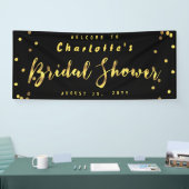 De elegante Zwarte van de Confettien van Faux van Spandoek (Beurs)