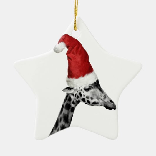 De elegantie van de kerstGiraffe Keramisch Ornament (Voorkant)