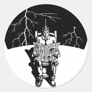 De elektrische stoel ronde sticker