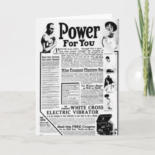 De elektrische vibrator van het witte kruis kaart (Voorkant)