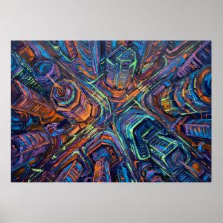 De elektrische wegen van zielenergie wandkunst poster