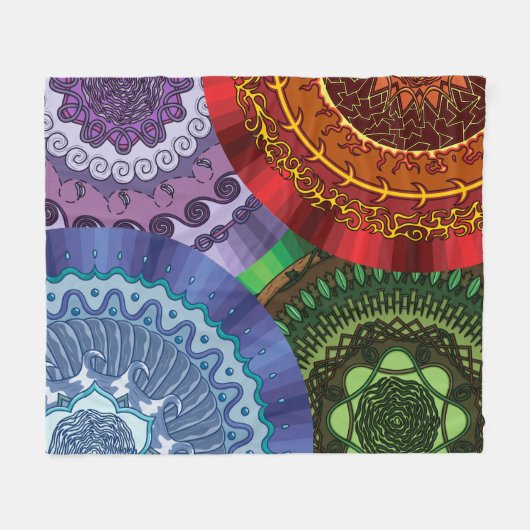 De Elementen Mandalas Fleece Blanket Deken (Voorkant (Horizontaal))