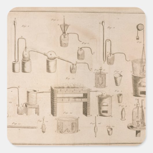 De elementen van de chemie" vierkante sticker (Voorkant)