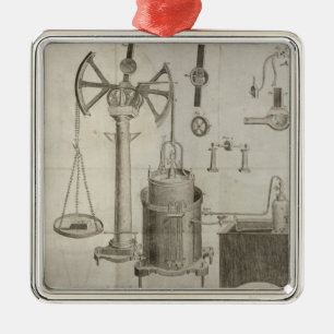De elementen van de scheikunde" metalen ornament