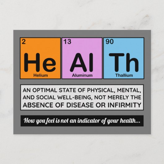 De elementen van het gezondheidscentrum briefkaart (Voorkant)