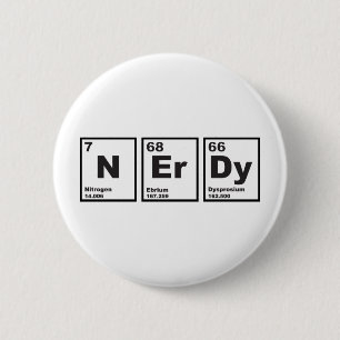 De Elementen van Nerdy Ronde Button 5,7 Cm