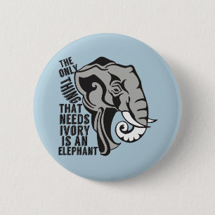 De Elephants Ban Trophy Hunting Ronde Button 5,7 Cm