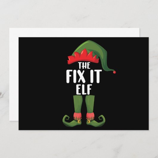 De Elf Family Matching Group Kerstmis herstellen Kaart (Voorkant / Achterkant)