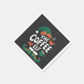De Elf Koffie Grappige Kerst Elf Coffeïne Liefhebb Servet (Hoek)