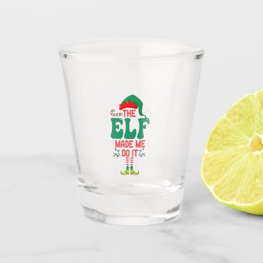 De Elf liet me het doen Grappige Kerst Elf Gift Shot Glas (Voorkant)