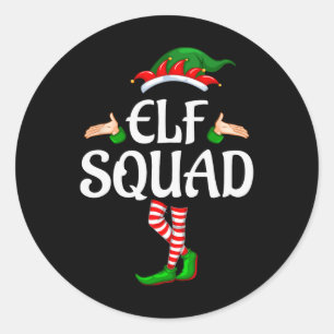 De Elf Squad Familie Matching Groep Kerstmis 1 Ronde Sticker