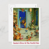 De Elf van de kerstman Bezig bij de Arctica Feestdagenkaart (Voorkant / Achterkant)