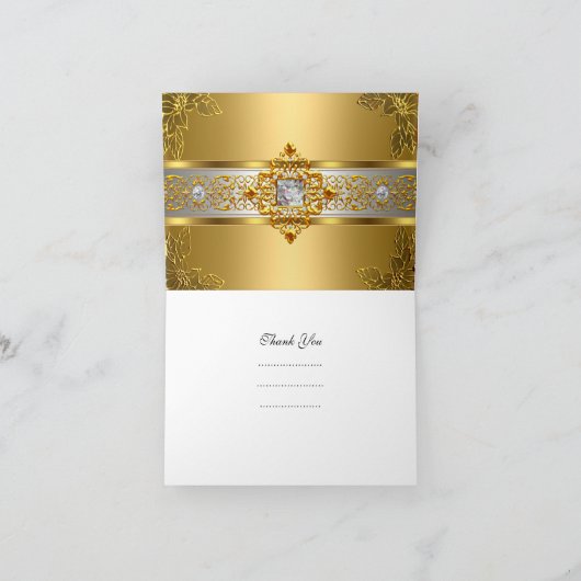 De elite dankt u kaardt Elegant Geel Goud Bedankkaart (Binnen)