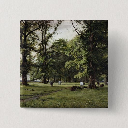 De Elm Walk Vierkante Button 5,1 Cm (Voorkant)