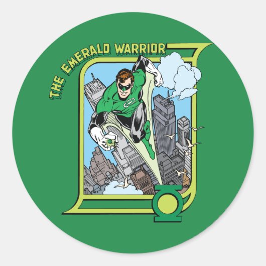 De Emerald Warrior Ronde Sticker (Voorkant)