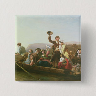 De emigranten vierkante button 5,1 cm