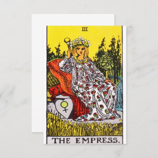 De Empress Tarot-kaart Save The Date (Voorkant / Achterkant)