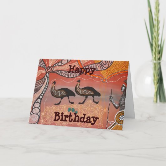 De emu Dreaming Birthday Card Kaart (Voorkant)