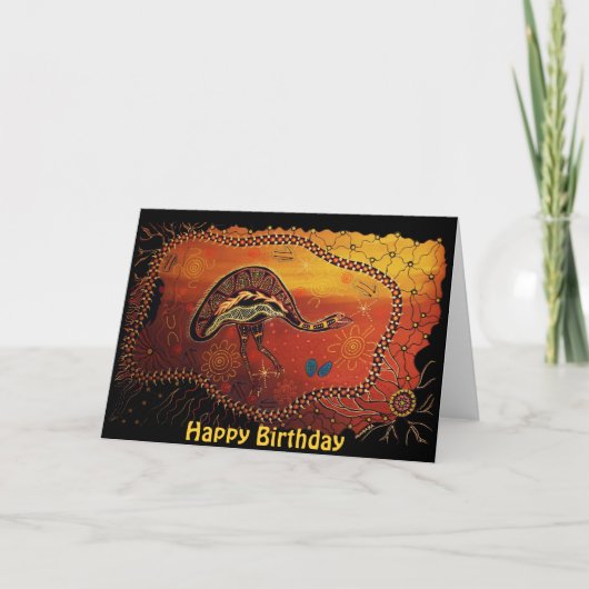 De emu Dreaming Birthday Card Kaart (Voorkant)