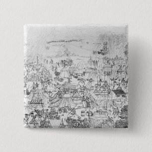 De encampagne van koning Henry VIII bij Marquison Vierkante Button 5,1 Cm