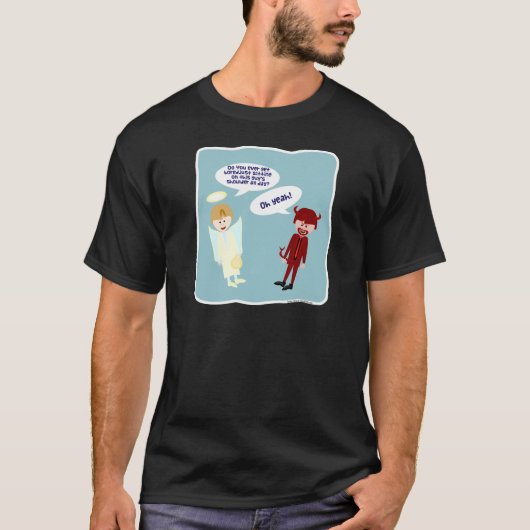 De engel en de duivel op mijn schouder t-shirt (Voorkant)