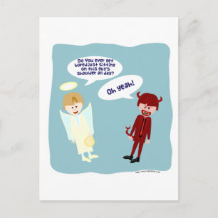 De engel en duivel op mijn schouder briefkaart