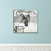 De engel houdt de sleutels van de hel vast canvas afdruk (Insitu (Houten vloer))