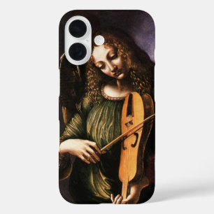 De engel in het groen met een vedel van Leonardo d iPhone 16 Hoesje