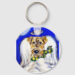 De Engel van Airedale Terrier Sleutelhanger