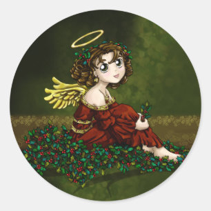 De Engel van de hulst Ronde Sticker