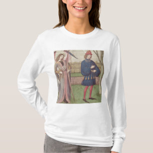 De engel van de liefde lijkt op een minnaar in de t-shirt