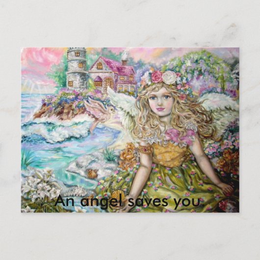 De engel van de parelschelpdieren, een engel sav.. briefkaart (Voorkant)