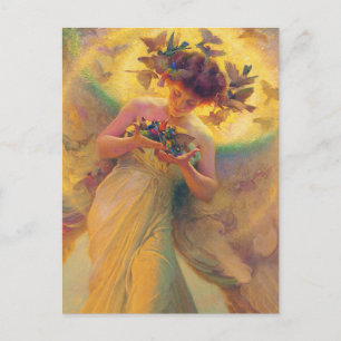 De engel van de vogels briefkaart