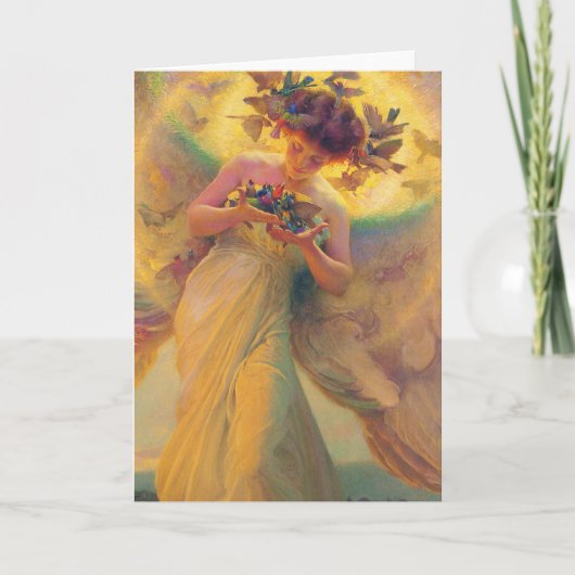 De engel van de Vogels Franz Dvorak 1910 Kaart (Voorkant)