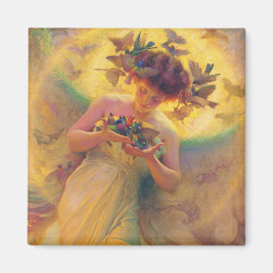 De engel van de vogels Franz Dvorak 1910 Magneet
