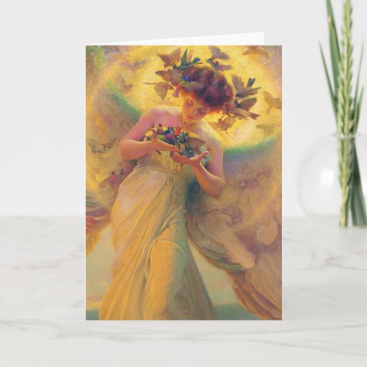 De engel van de vogels kaart (Voorkant)